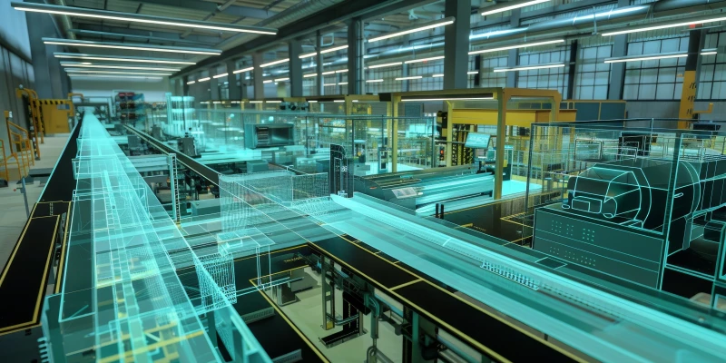 Effiziente Fabrikplanung: <p> So verbessert Simulation Ihre Produktionsprozesse.