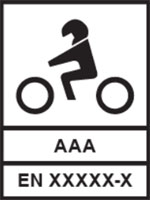 Piktogramm eines Motorradfahrers